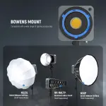 תאורת וידאו LED ניידת NEEWER HS200B בהספק 280W עם טמפרטורת צבע משתנה (Bi-Color)